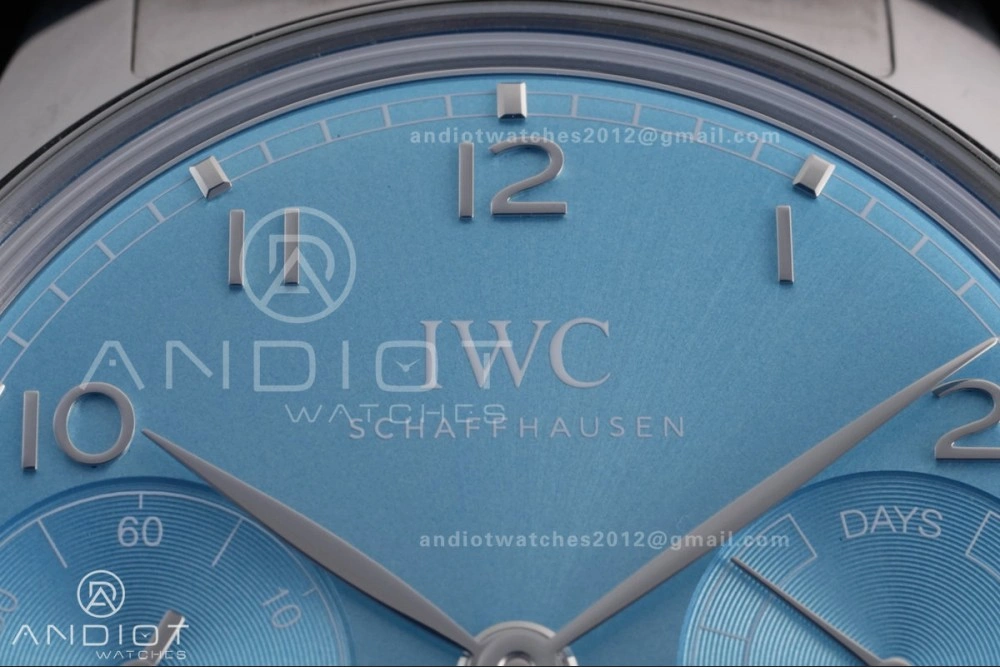 Portugieser Automatic 42mm SS APSF 1:1 Best Edition Ice Blue Dial on SS Bracelet A52010