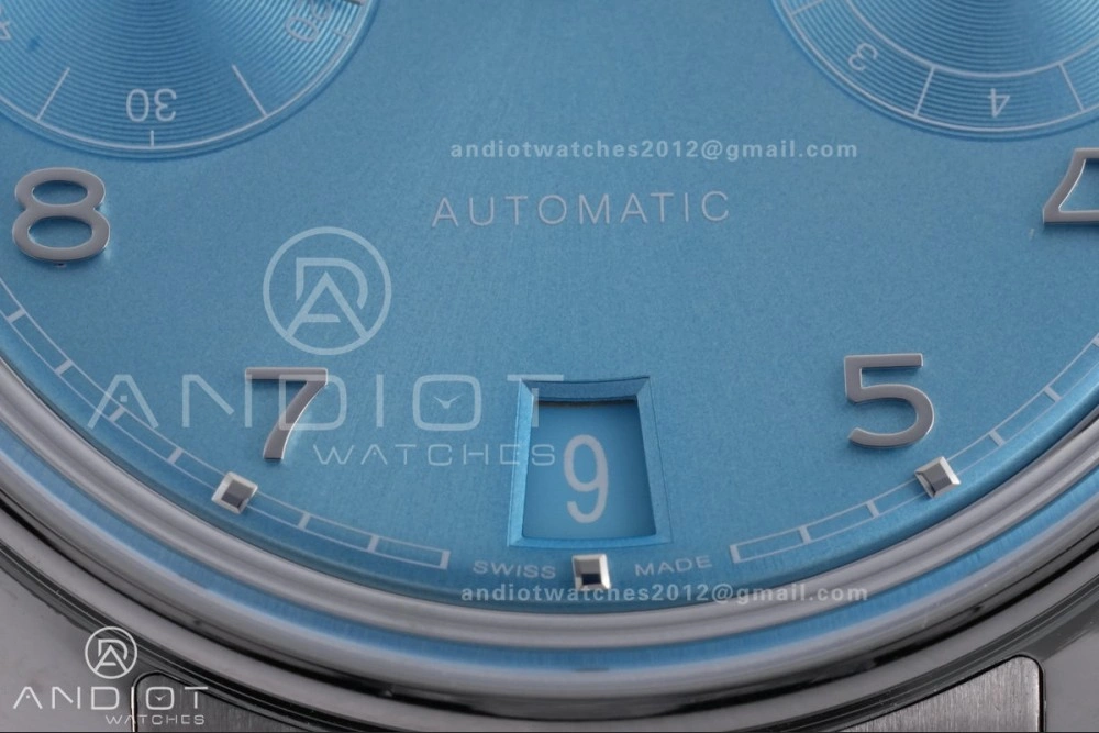Portugieser Automatic 42mm SS APSF 1:1 Best Edition Ice Blue Dial on SS Bracelet A52010