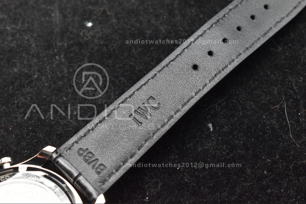 Portuguese Chrono IW3716 ZF 1:1 Best Edition Red Dial on Black Leather Strap A7750