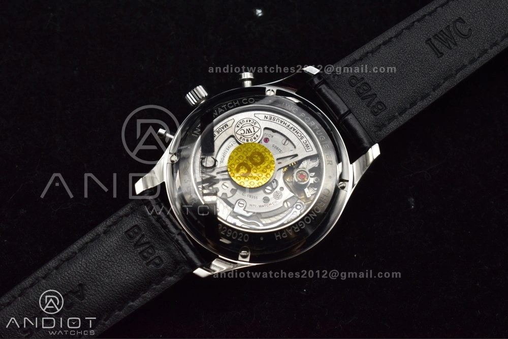 Portuguese Chrono IW3716 ZF 1:1 Best Edition Red Dial on Black Leather Strap A7750