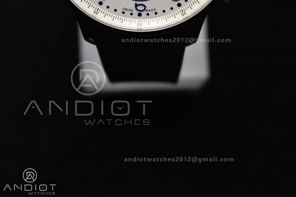 Portuguese Chrono IW3716 Z+F 1:1 Best Edition White Blue Dial on Blue Rubber Strap A69355