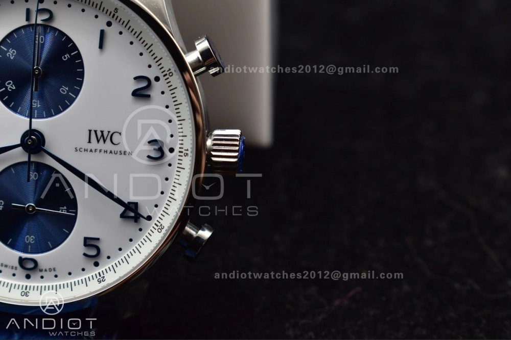 Portuguese Chrono IW371620 ZF 1:1 Best Edition White Blue Dial on Blue Leather Strap A69355