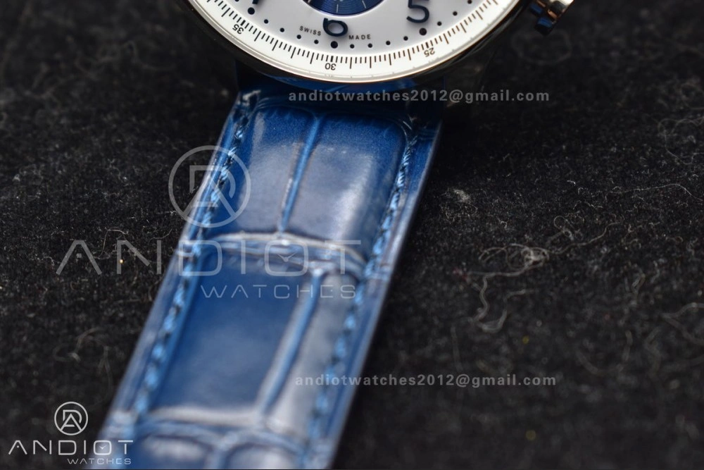 Portuguese Chrono IW371620 ZF 1:1 Best Edition White Blue Dial on Blue Leather Strap A69355