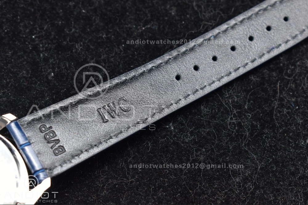 Portuguese Chrono IW371620 ZF 1:1 Best Edition White Blue Dial on Blue Leather Strap A69355