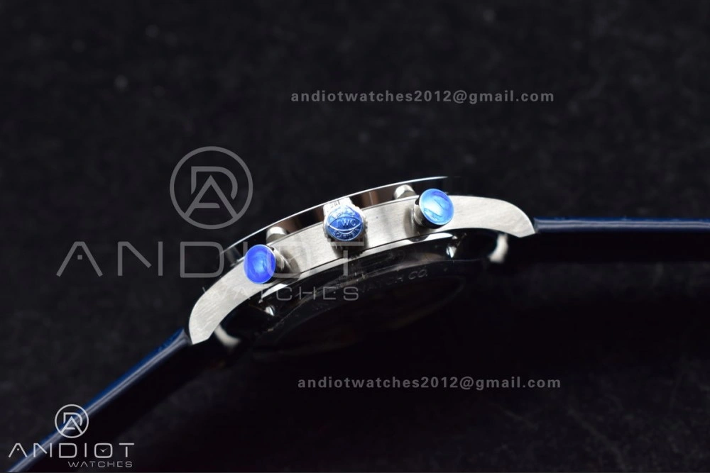 Portuguese Chrono IW371620 ZF 1:1 Best Edition White Blue Dial on Blue Leather Strap A69355