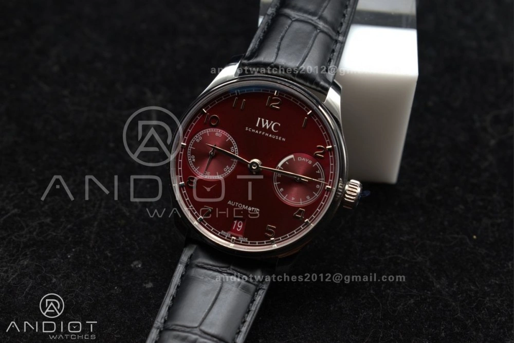 Portuguese Real PR IW500714 ZF 1:1 Best Edition Red Dial on Black Leather Strap A52010 V4