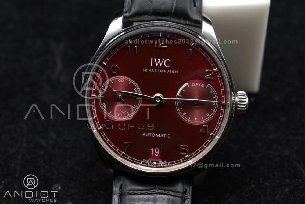 Portuguese Real PR IW500714 ZF 1:1 Best Edition Red Dial on Black Leather Strap A52010 V4