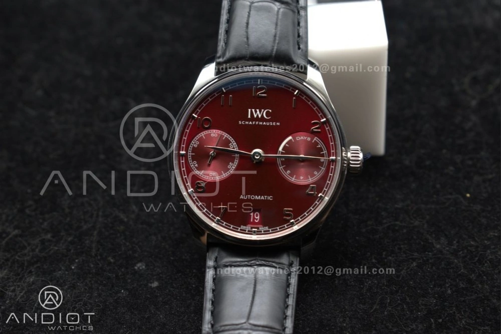 Portuguese Real PR IW500714 ZF 1:1 Best Edition Red Dial on Black Leather Strap A52010 V4