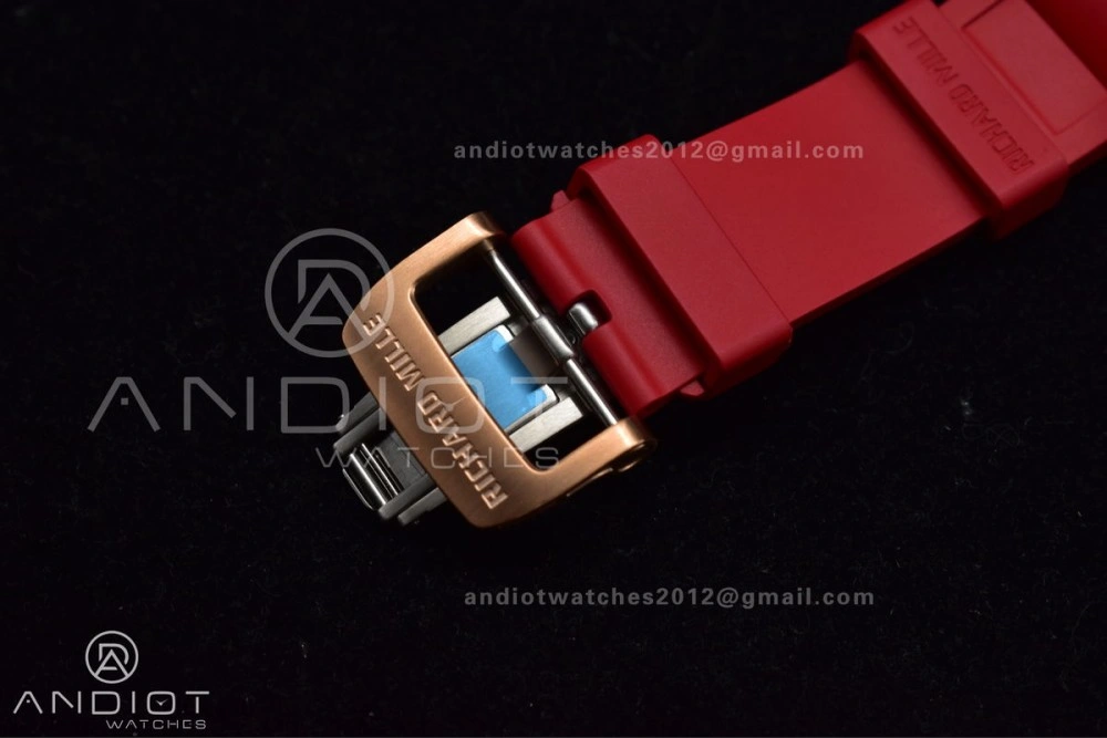 RM011 NTPT Chrono Lotus KVF 1:1 Best Edition Crystal Dial on Red Rubber Strap A7750 V2