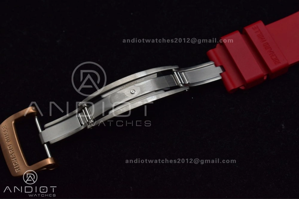 RM011 NTPT Chrono Lotus KVF 1:1 Best Edition Crystal Dial on Red Rubber Strap A7750 V2