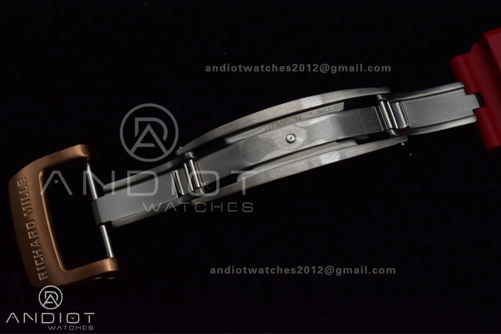 RM011 NTPT Chrono Lotus KVF 1:1 Best Edition Crystal Dial on Red Rubber Strap A7750 V2