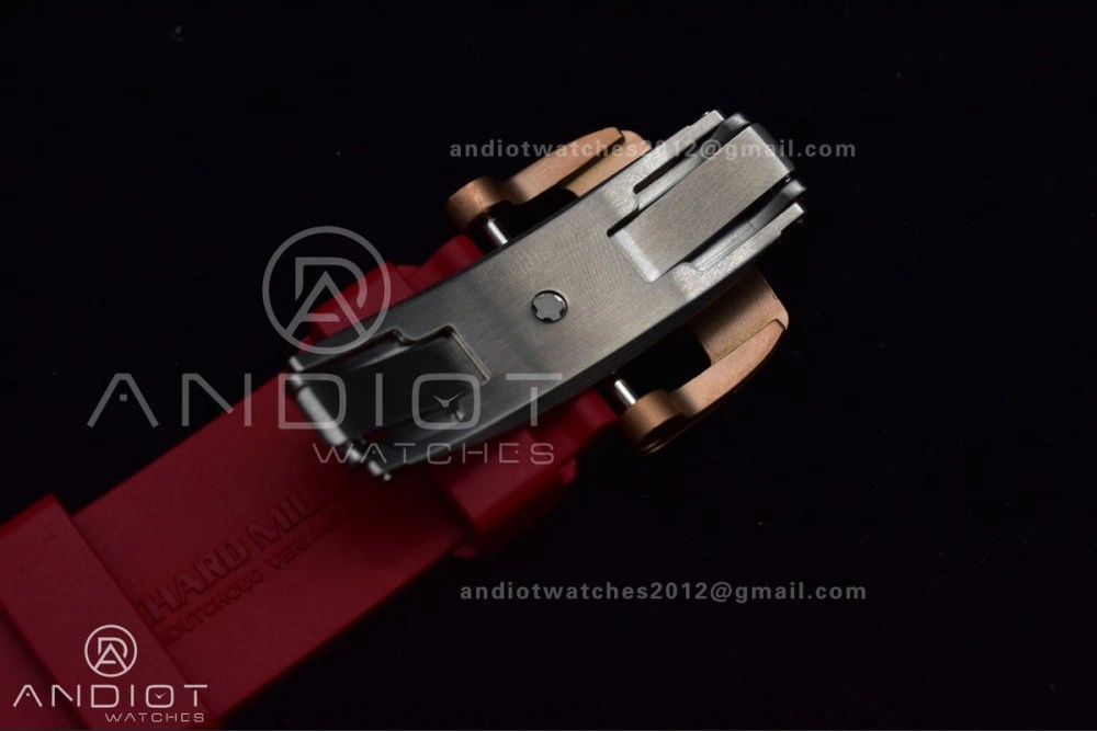 RM011 NTPT Chrono Lotus KVF 1:1 Best Edition Crystal Dial on Red Rubber Strap A7750 V2