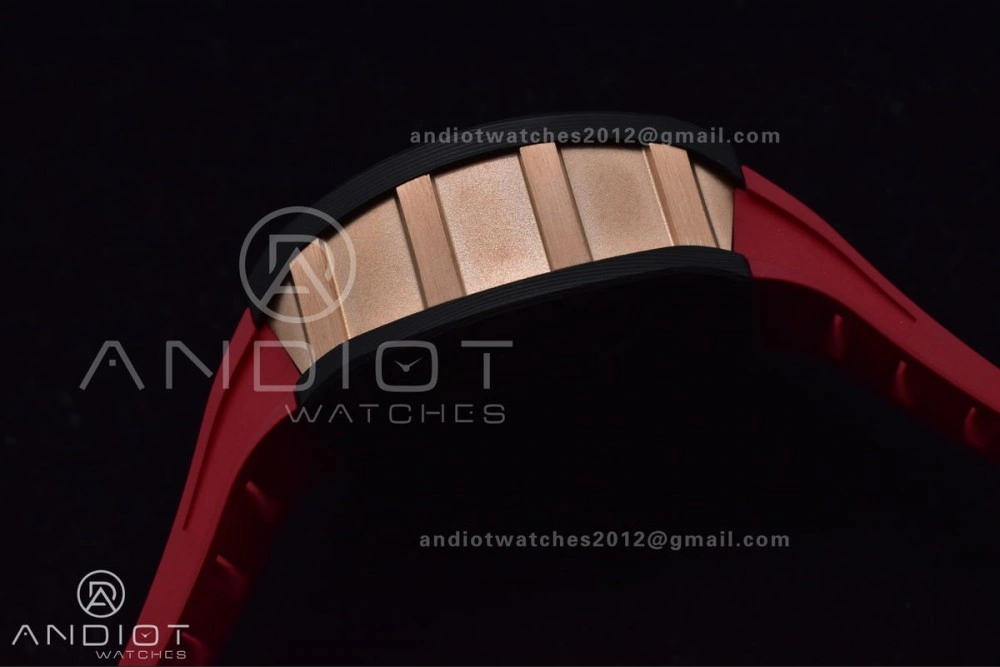 RM011 NTPT Chrono Lotus KVF 1:1 Best Edition Crystal Dial on Red Rubber Strap A7750 V2