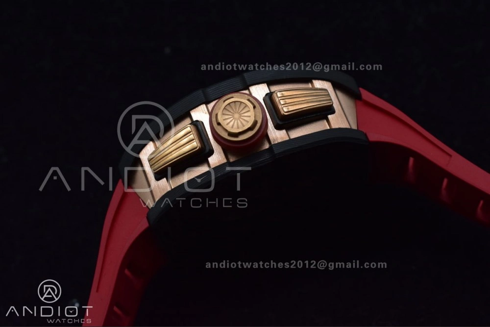 RM011 NTPT Chrono Lotus KVF 1:1 Best Edition Crystal Dial on Red Rubber Strap A7750 V2