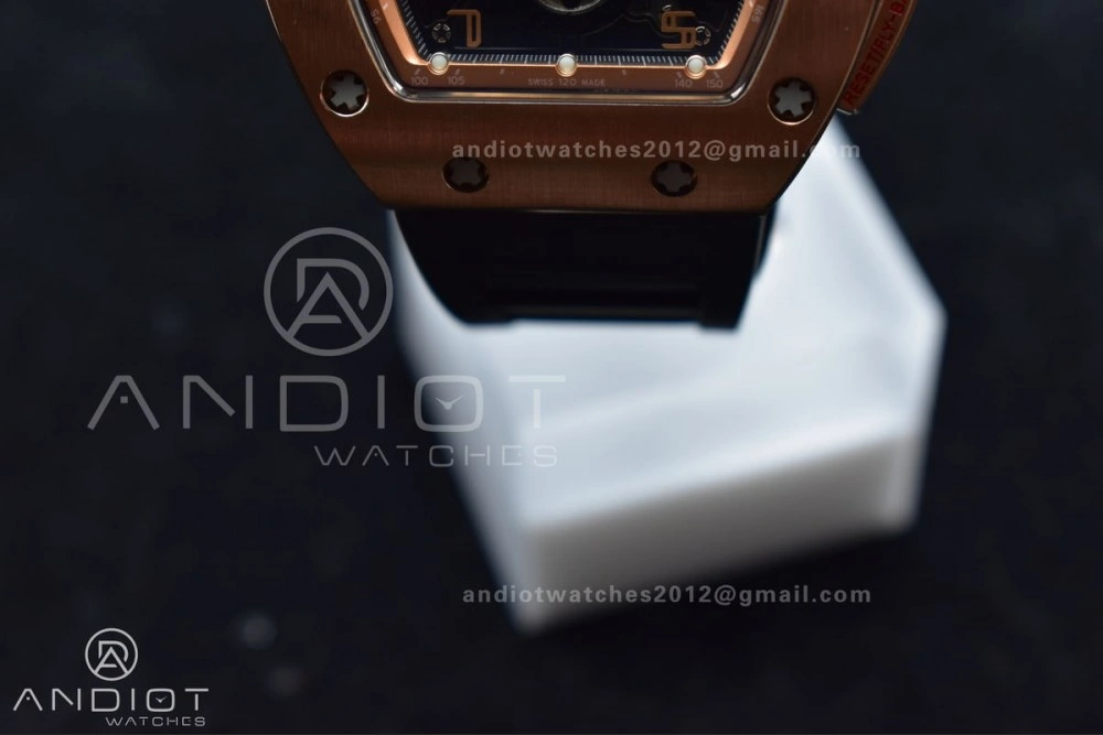 RM011 RG Chrono KVF 1:1 Best Edition Crystal Dial Black on Black Rubber Strap A7750 V3