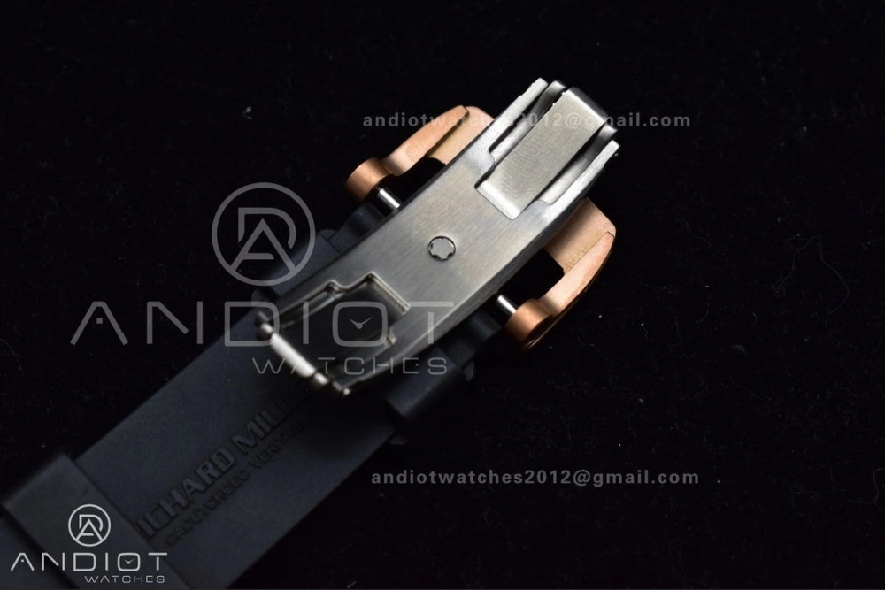 RM011 RG Chrono KVF 1:1 Best Edition Crystal Dial Black on Black Rubber Strap A7750 V3