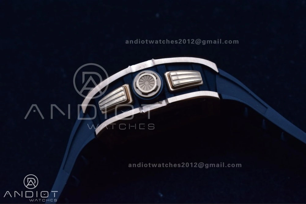 RM011 RG Chrono KVF 1:1 Best Edition Crystal Dial Black on Black Rubber Strap A7750 V3