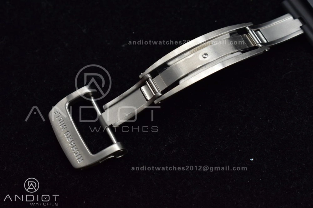 RM011 SS Chrono KVF 1:1 Best Edition Crystal Dial Black on Black Rubber Strap A7750 V3