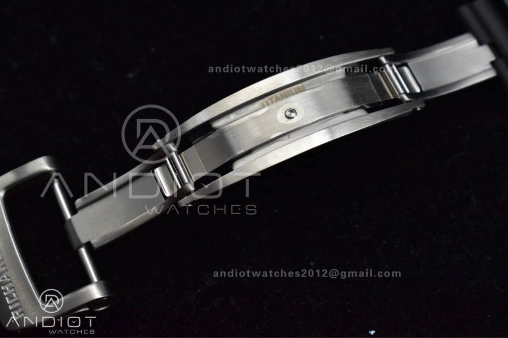 RM011 SS Chrono KVF 1:1 Best Edition Crystal Dial Black on Black Rubber Strap A7750 V3