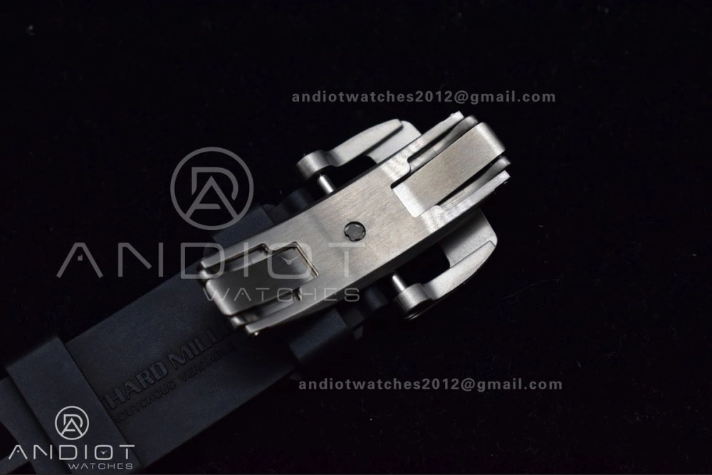 RM011 SS Chrono KVF 1:1 Best Edition Crystal Dial Black on Black Rubber Strap A7750 V3