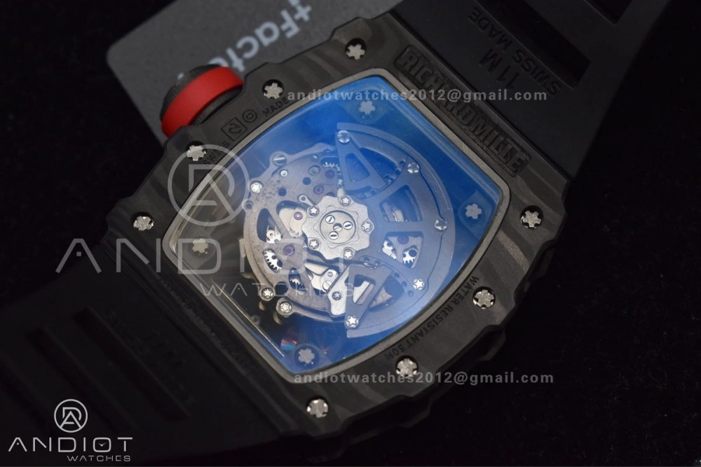 RM035-02 KUF Best Edition Skeleton Dial Red on Black Rubber Strap MIYOTA8215