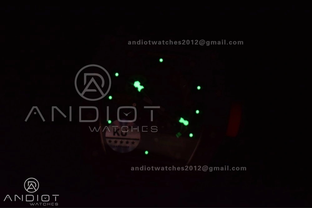 RM035-02 KUF Best Edition Skeleton Dial Red on Black Rubber Strap MIYOTA8215