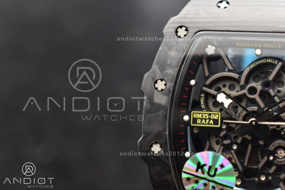 RM035-02 KUF Best Edition Skeleton Dial Red on Blue Rubber Strap MIYOTA8215