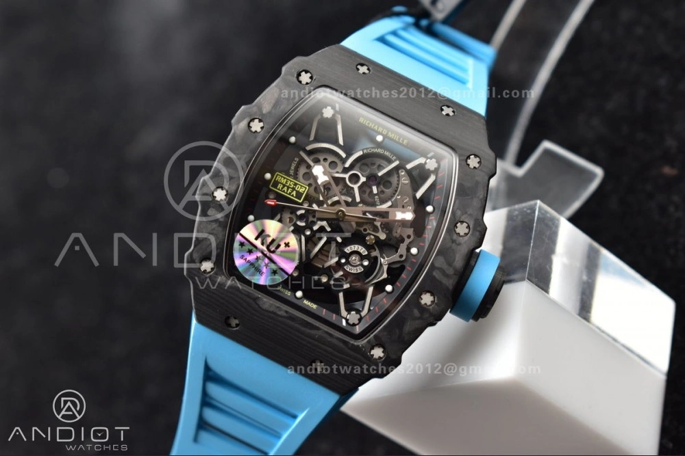 RM035-02 KUF Best Edition Skeleton Dial Red on Blue Rubber Strap MIYOTA8215