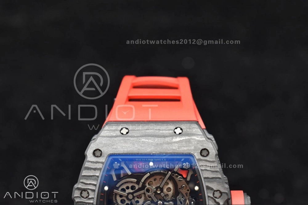 RM035-02 NTPT ZF 1:1 Best Edition Skeleton Dial on Red Rubber Strap RMAL1 Super Clone V6