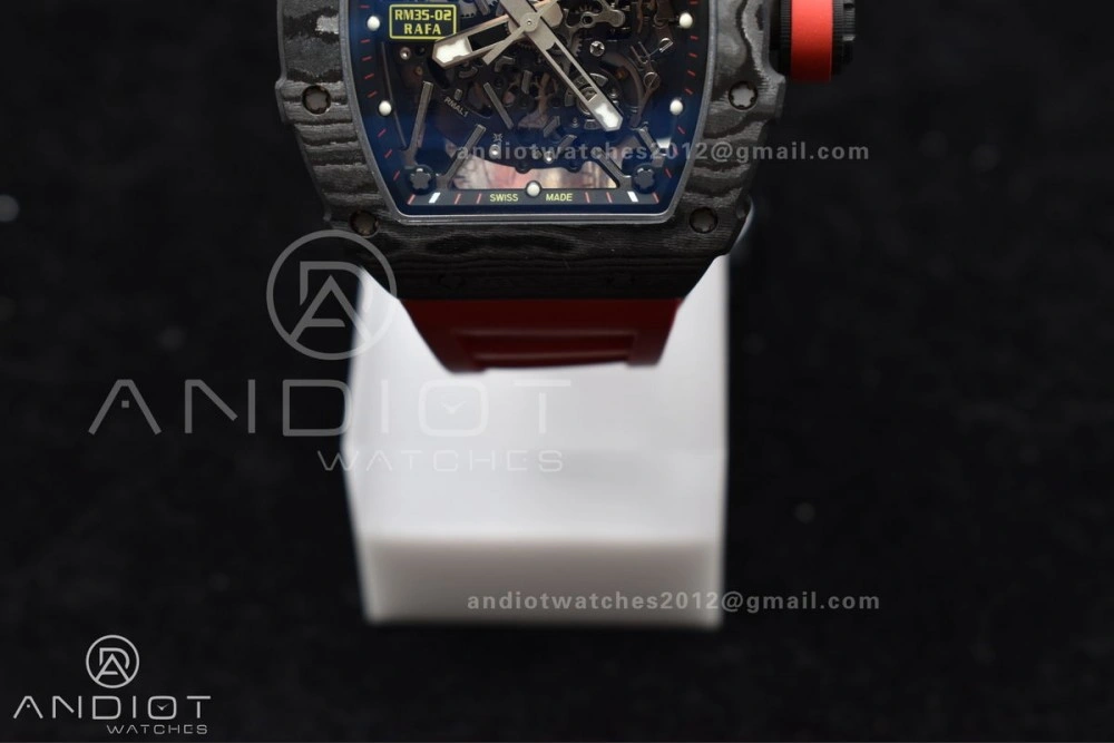RM035-02 NTPT ZF 1:1 Best Edition Skeleton Dial on Red Rubber Strap RMAL1 Super Clone V6