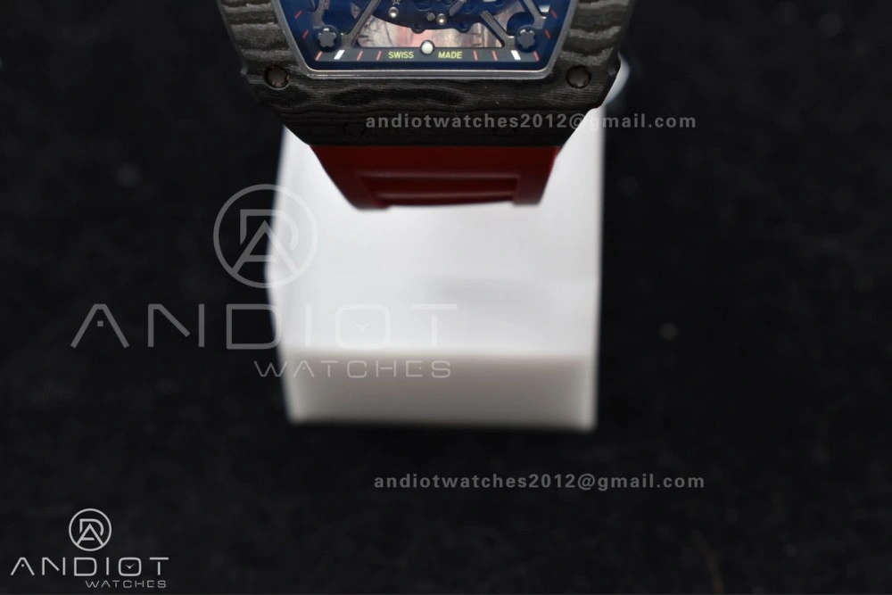 RM035-02 NTPT ZF 1:1 Best Edition Skeleton Dial on Red Rubber Strap RMAL1 Super Clone V6