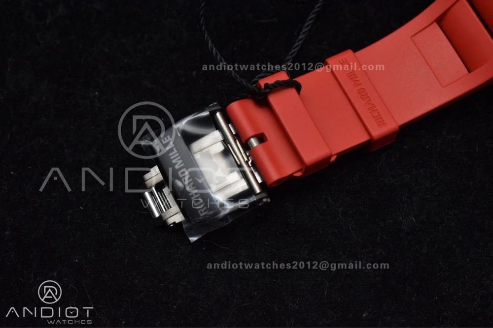 RM035-02 NTPT ZF 1:1 Best Edition Skeleton Dial on Red Rubber Strap RMAL1 Super Clone V6