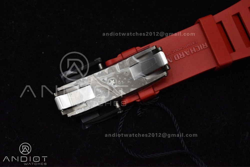 RM035-02 NTPT ZF 1:1 Best Edition Skeleton Dial on Red Rubber Strap RMAL1 Super Clone V6