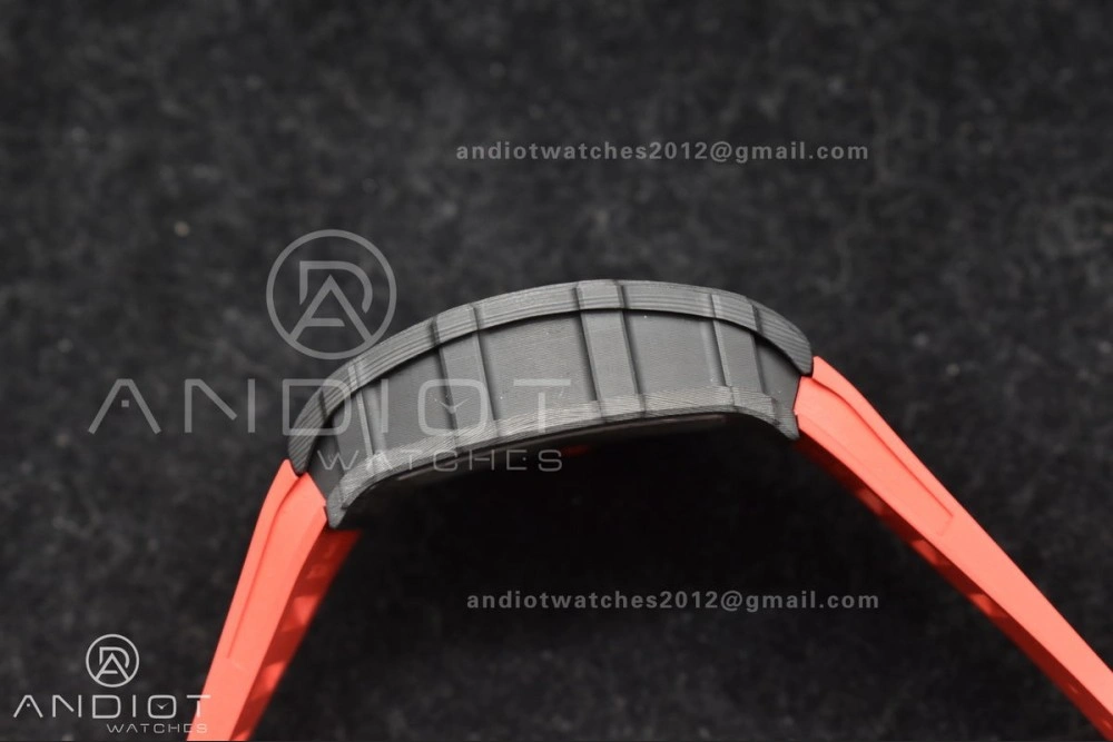 RM035-02 NTPT ZF 1:1 Best Edition Skeleton Dial on Red Rubber Strap RMAL1 Super Clone V6