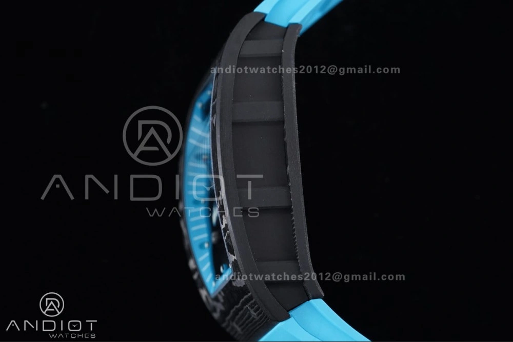 RM055 NTPT APSF 1:1 Best Edition Blue Inner Bezel Blue Crown On Blue Rubber Strap RMUL2 Super Clone
