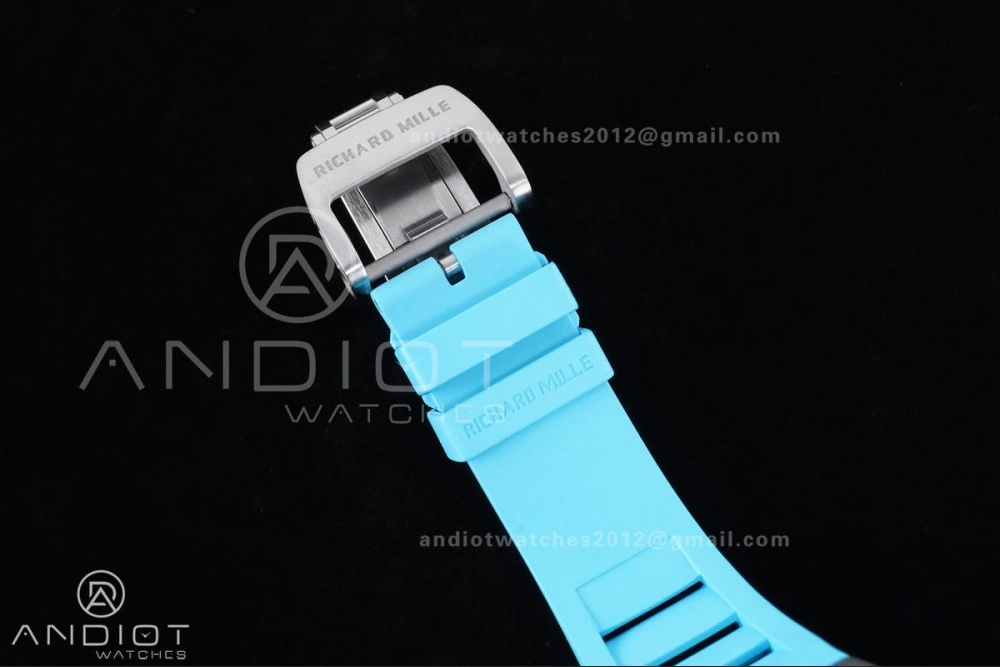 RM055 NTPT APSF 1:1 Best Edition Blue Inner Bezel Blue Crown On Blue Rubber Strap RMUL2 Super Clone