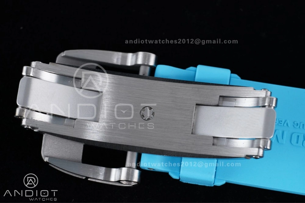 RM055 NTPT APSF 1:1 Best Edition Blue Inner Bezel Blue Crown On Blue Rubber Strap RMUL2 Super Clone