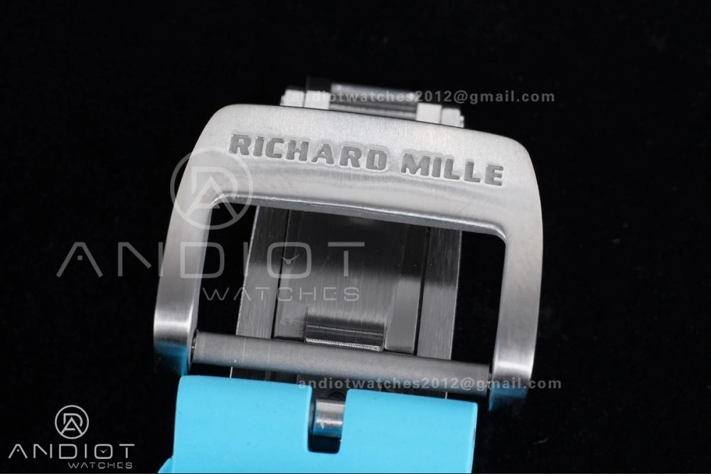 RM055 NTPT APSF 1:1 Best Edition Blue Inner Bezel Blue Crown On Blue Rubber Strap RMUL2 Super Clone