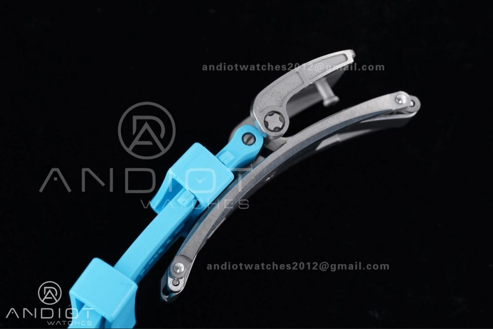 RM055 NTPT APSF 1:1 Best Edition Blue Inner Bezel Blue Crown On Blue Rubber Strap RMUL2 Super Clone