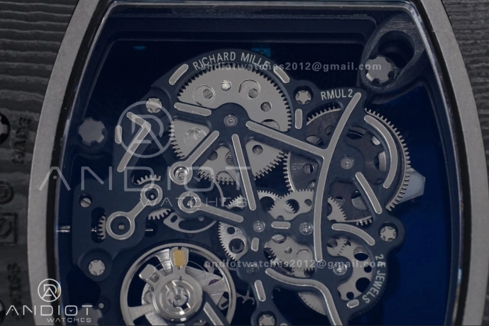 RM055 NTPT APSF 1:1 Best Edition Blue Inner Bezel Blue Crown On Blue Rubber Strap RMUL2 Super Clone