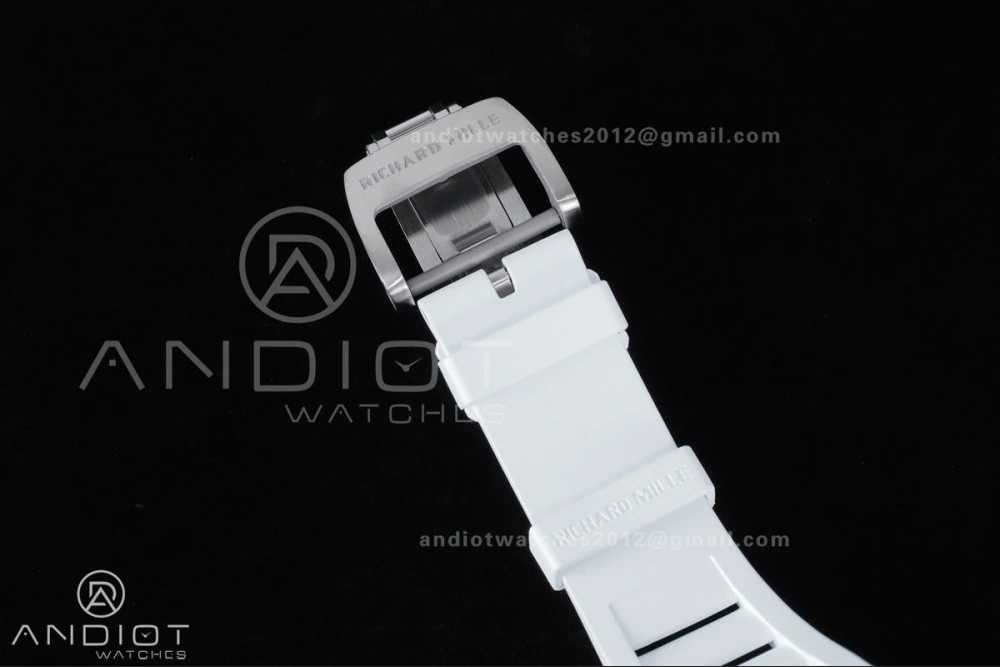 RM055 NTPT APSF 1:1 Best Edition Blue Inner Bezel Blue Crown On White Rubber Strap RMUL2 Super Clone