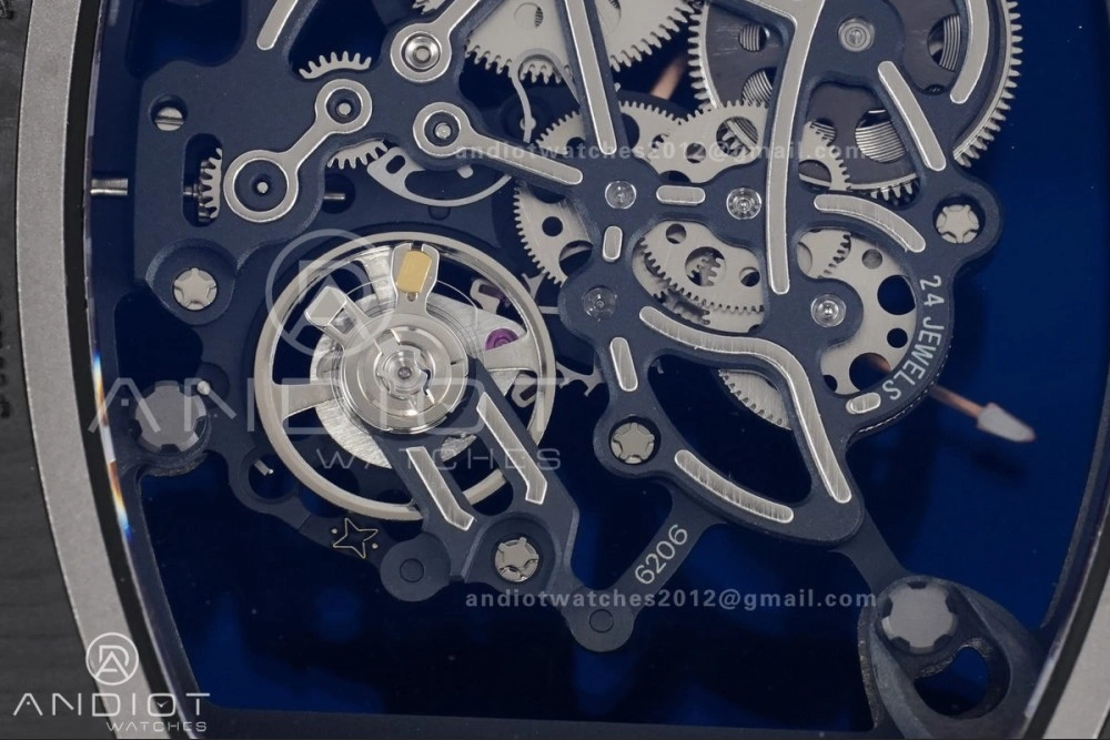 RM055 NTPT APSF 1:1 Best Edition RG Inner Bezel Black Crown On Black Rubber Strap RMUL2 Super Clone