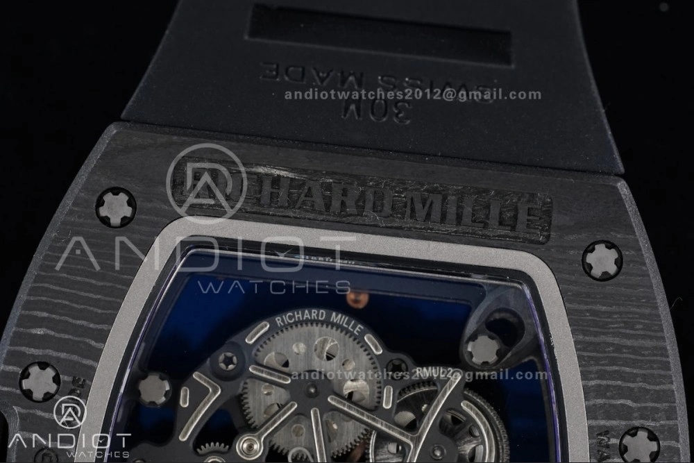 RM055 NTPT APSF 1:1 Best Edition RG Inner Bezel Black Crown On Black Rubber Strap RMUL2 Super Clone