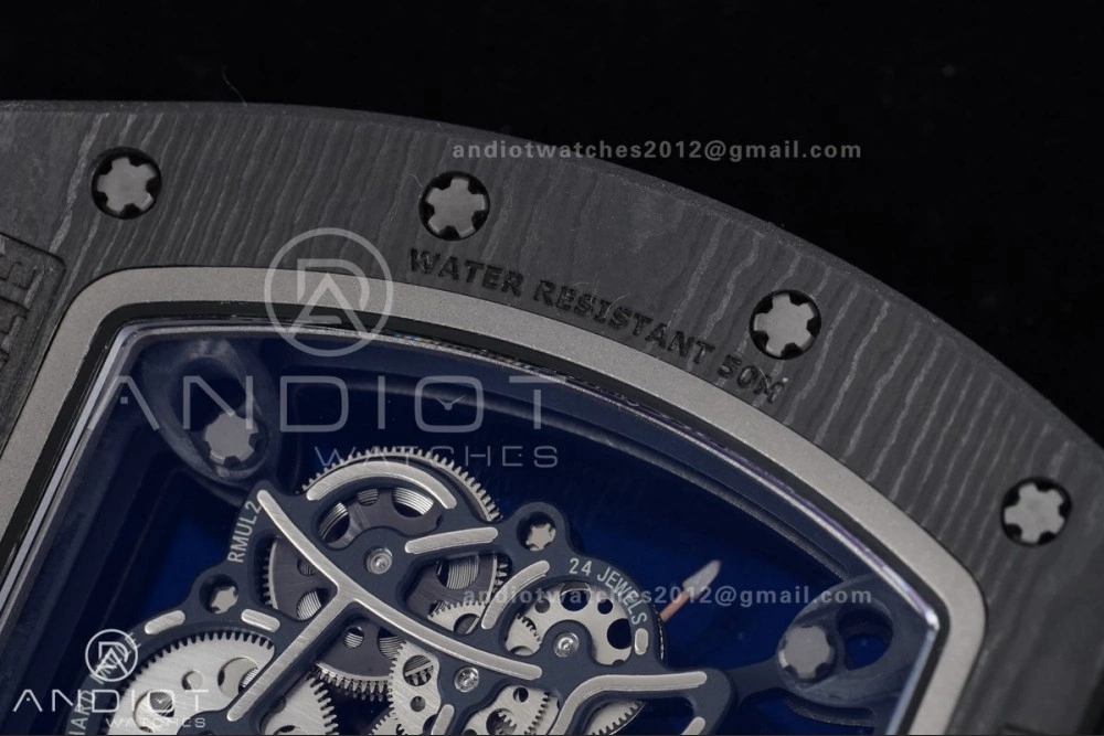 RM055 NTPT APSF 1:1 Best Edition RG Inner Bezel Black Crown On Black Rubber Strap RMUL2 Super Clone