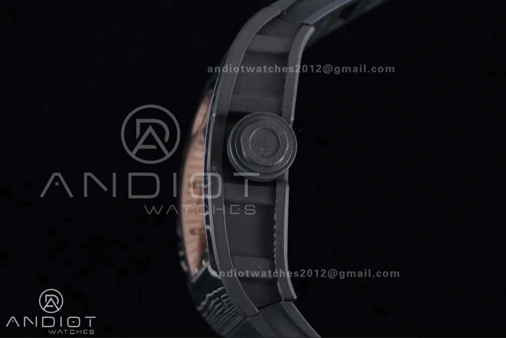 RM055 NTPT APSF 1:1 Best Edition RG Inner Bezel Black Crown On Black Rubber Strap RMUL2 Super Clone