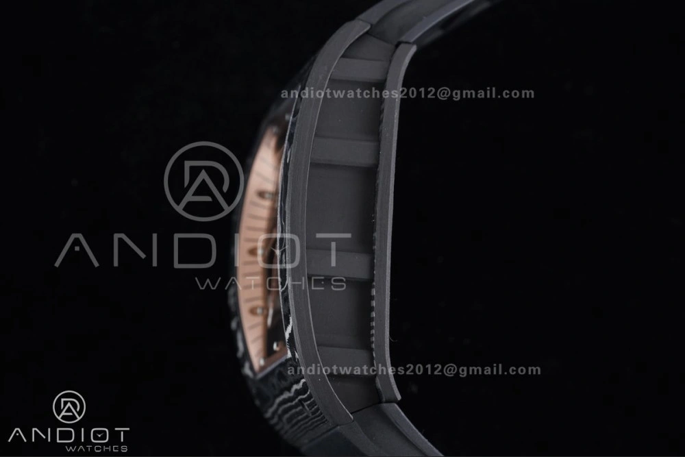 RM055 NTPT APSF 1:1 Best Edition RG Inner Bezel Black Crown On Black Rubber Strap RMUL2 Super Clone
