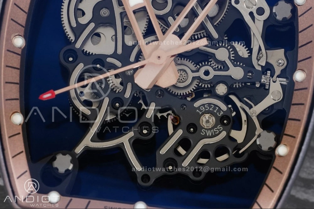 RM055 NTPT APSF 1:1 Best Edition RG Inner Bezel Black Crown On Black Rubber Strap RMUL2 Super Clone