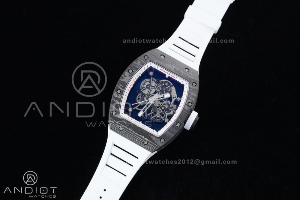 RM055 NTPT APSF 1:1 Best Edition White Bezel Red Crown on Rubber Strap RMUL2 Super Clone