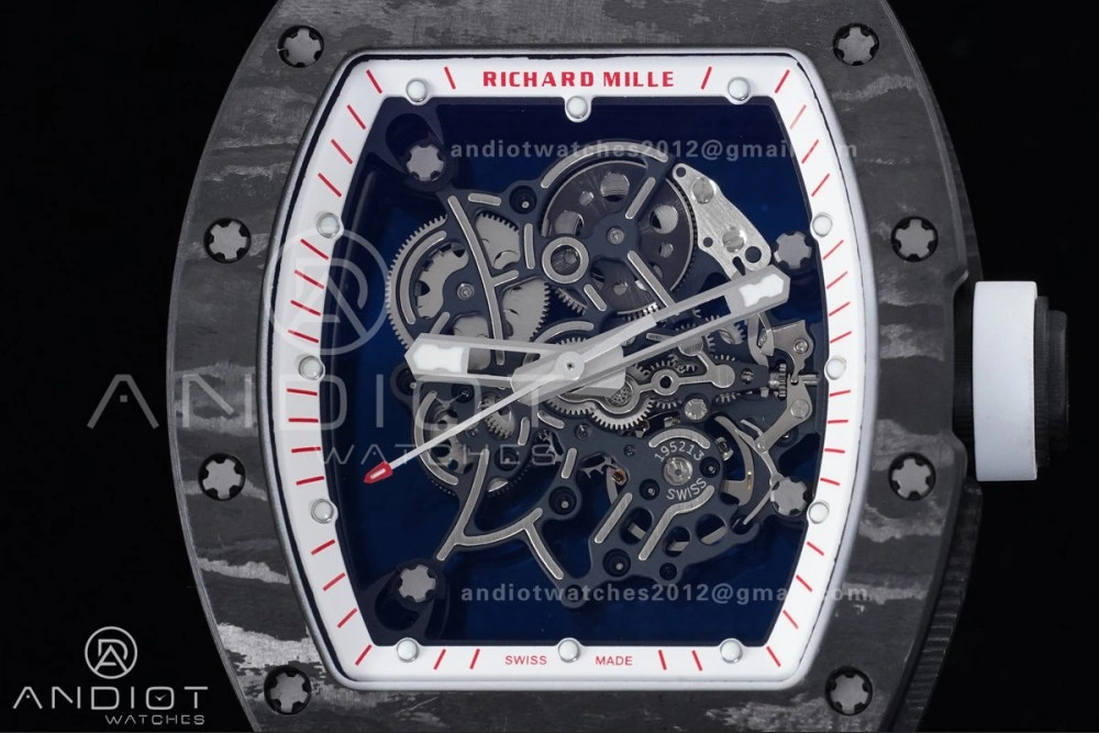 RM055 NTPT APSF 1:1 Best Edition White Bezel Red Crown on Rubber Strap RMUL2 Super Clone