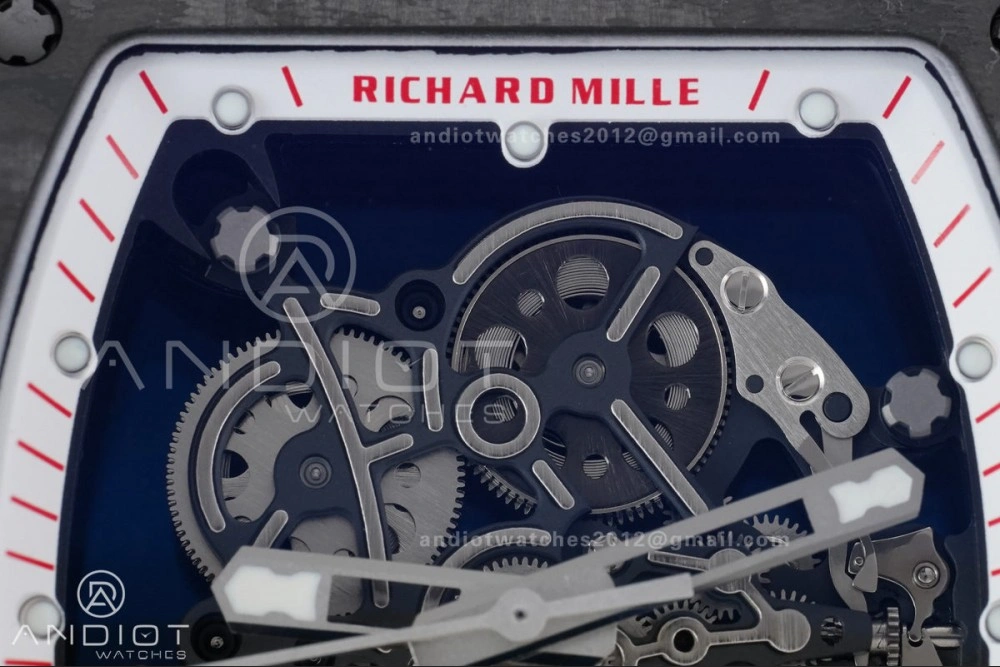 RM055 NTPT APSF 1:1 Best Edition White Bezel Red Crown on Rubber Strap RMUL2 Super Clone